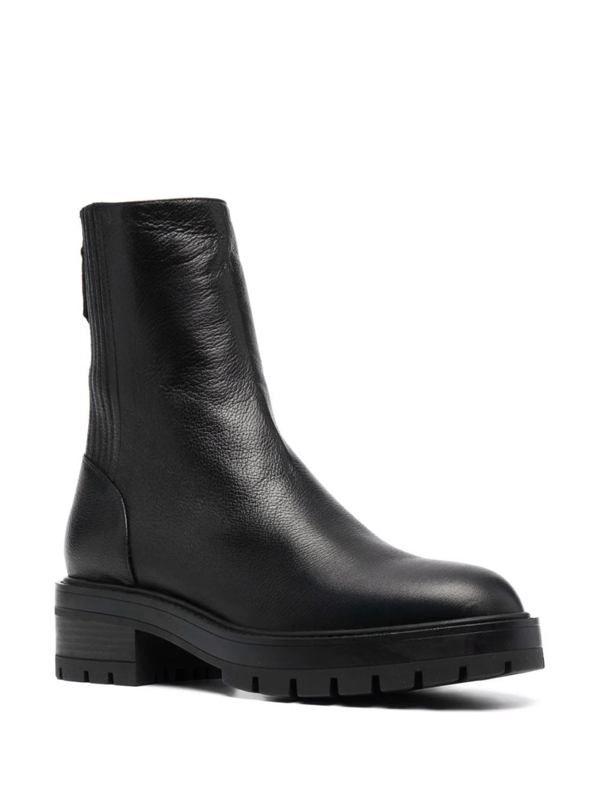 Aquazzura Saint Honore Combat Bootie In Black