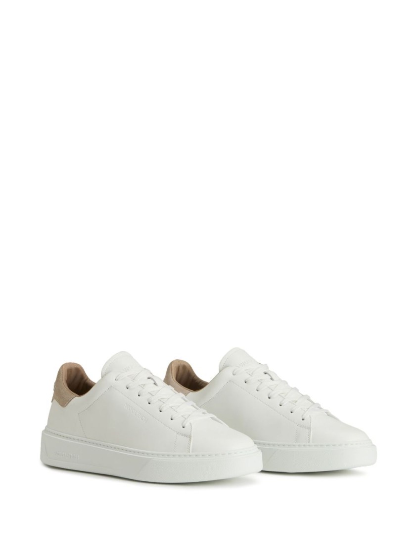 Woolrich Classic Court Sneakers With Comfortable Padded Ankle In White