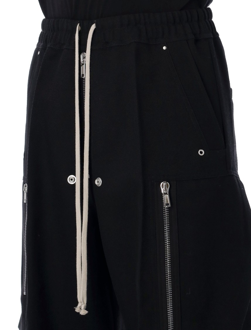 Rick Owens Wide-leg Trousers With High Waist And Utility Pockets In Black