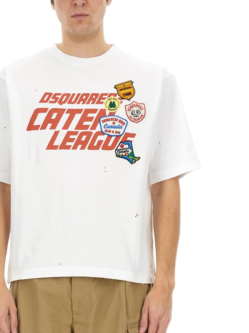 Shop Dsquared2 Relaxed Fit White Graphic T-shirt