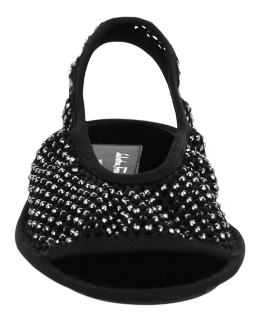 Ferragamo Anio Crystal Embellished Slingback Sandals In Black