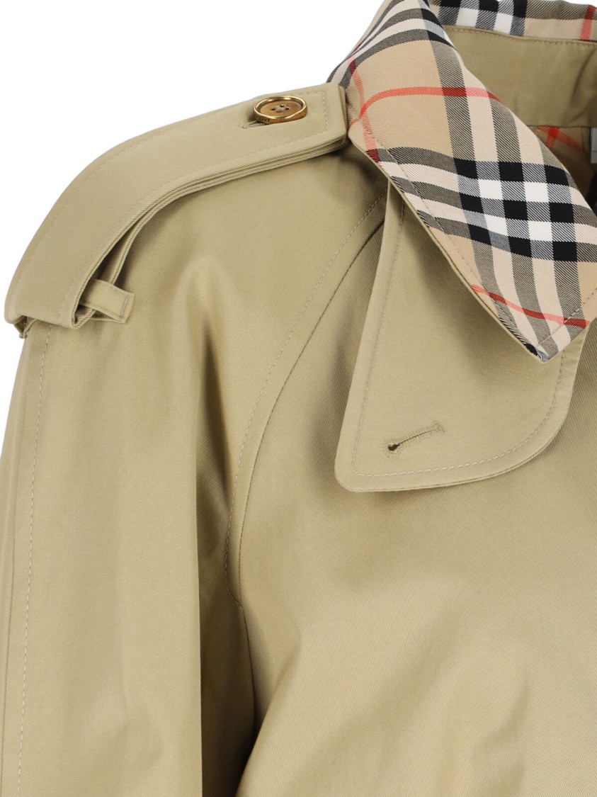 Shop Burberry Double-breasted Trench – Beige