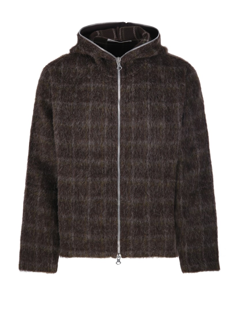 Our Legacy Check-pattern Wool-blend Sweatshirt In Black