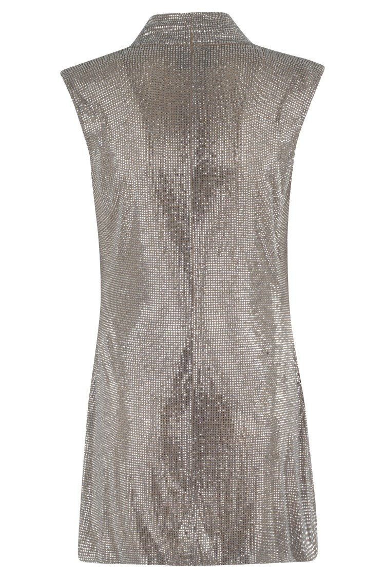 Giuseppe Di Morabito Silver Mini Dress With Draped Neckline In Metallic