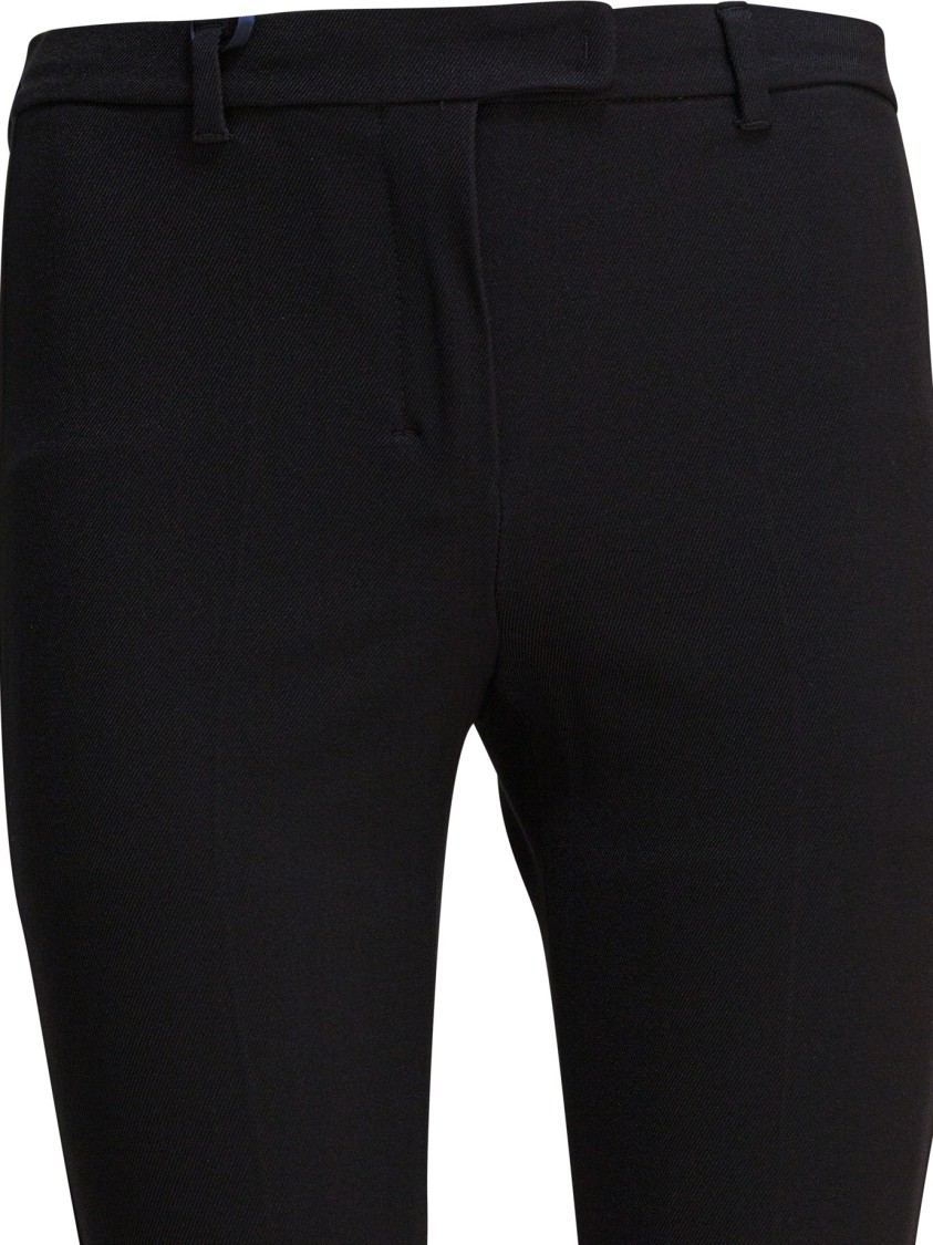 Max Mara Slim Cropped Trousers With Mid-rise Waist In Black