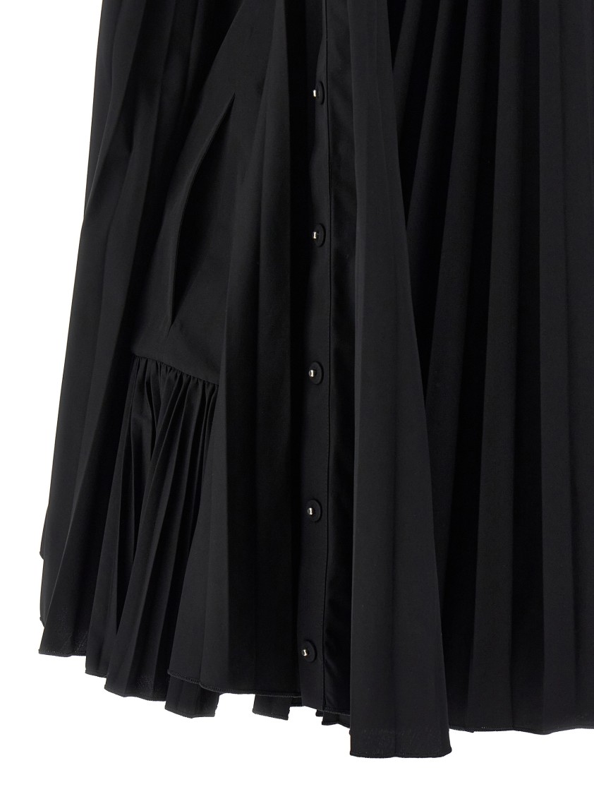 Giovanni Bedin Black Pleated Cape Dress In Black