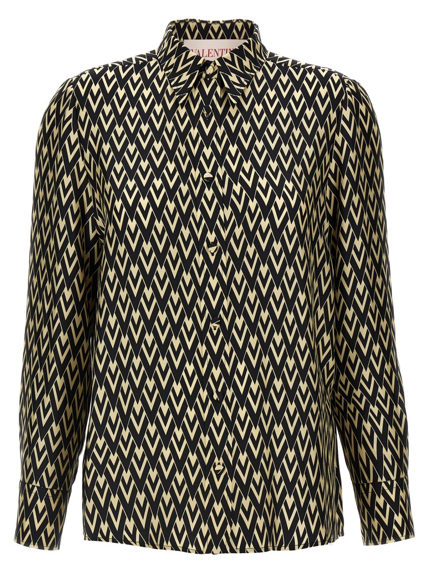 Valentino Toute La V Twill Shirt Shirts Multicolor In Multi