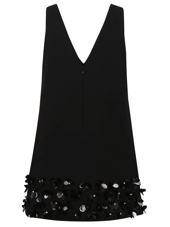 Self-Portrait Black Crepe 3D Sequin Mini Dress | THE LIST