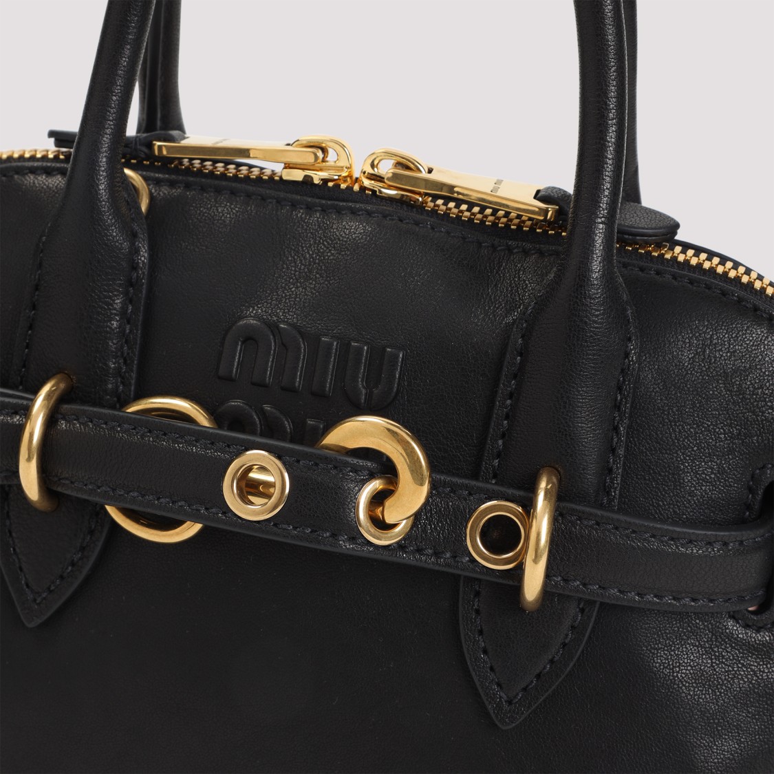 Miu Miu Mini Bags With Top Handles And Detachable Strap In Black