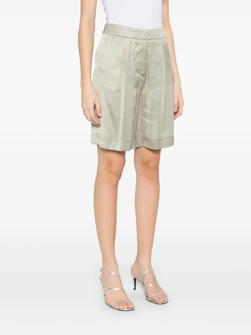 Peserico Tailored Bermuda Shorts With Satin Finish In Neutral