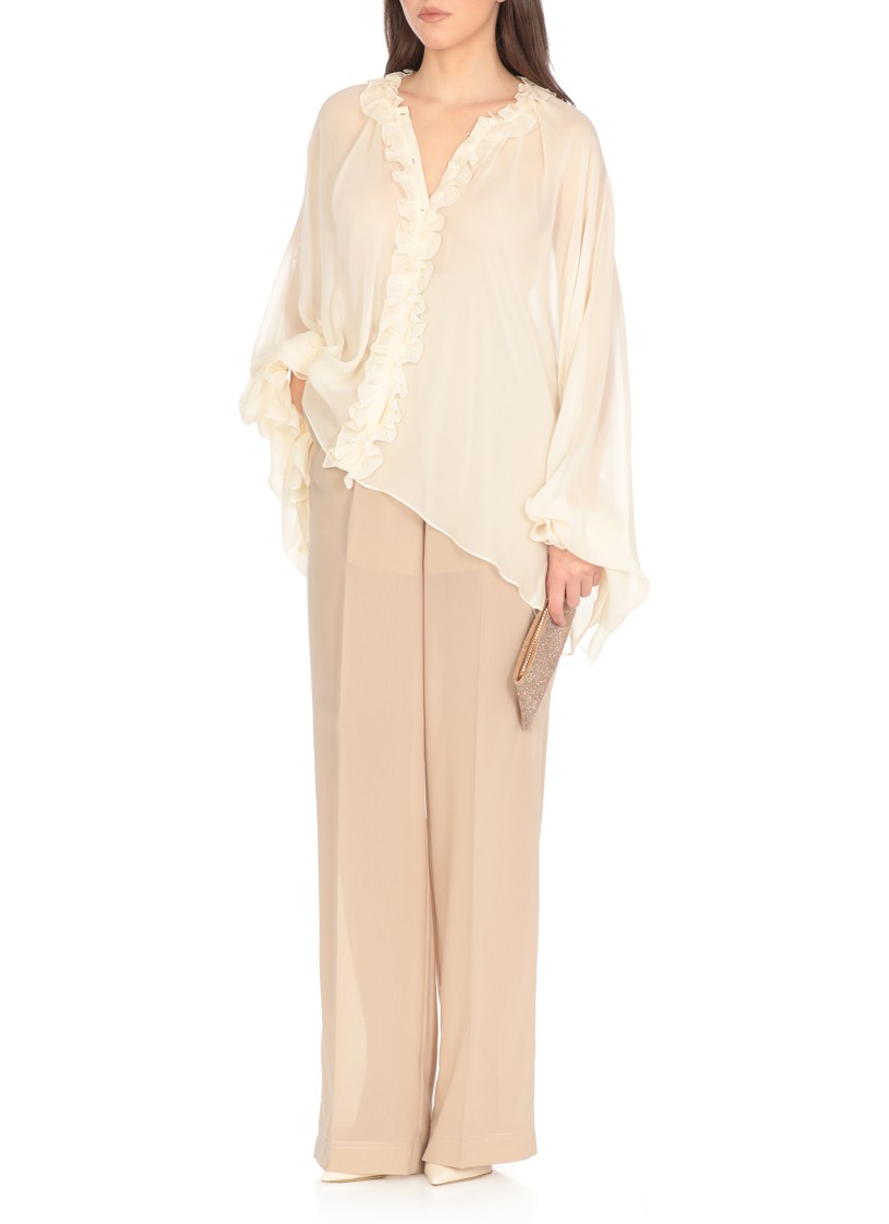 Shop Philosophy Di Lorenzo Serafini Beige Cotton Blend Pants