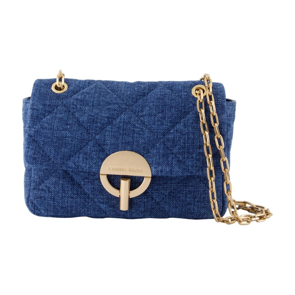 Vanessa Bruno Moon Medium Shoulder Bag - Linen - Blue In Green