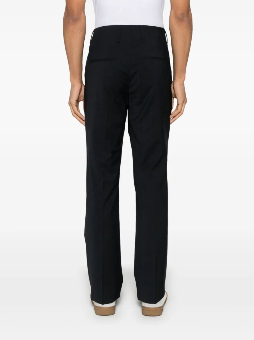 Fendi Tailored Black Wool Pants With Classic Waistband
