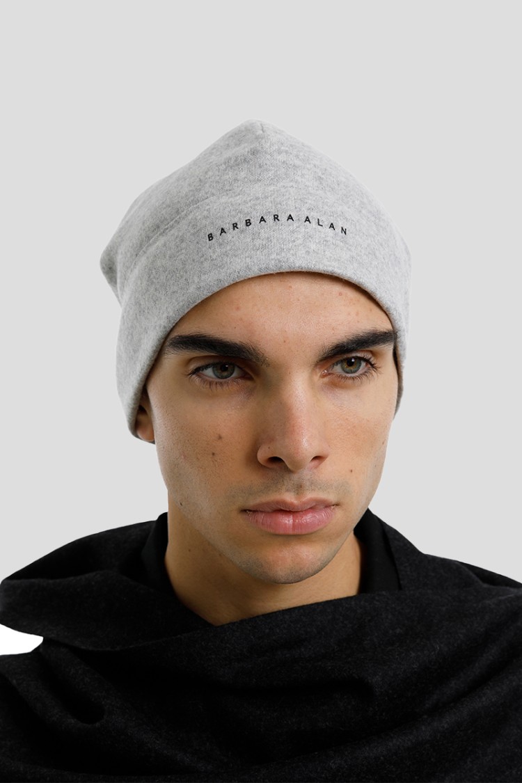 Barbara Alan Warm Grey Beanie In White