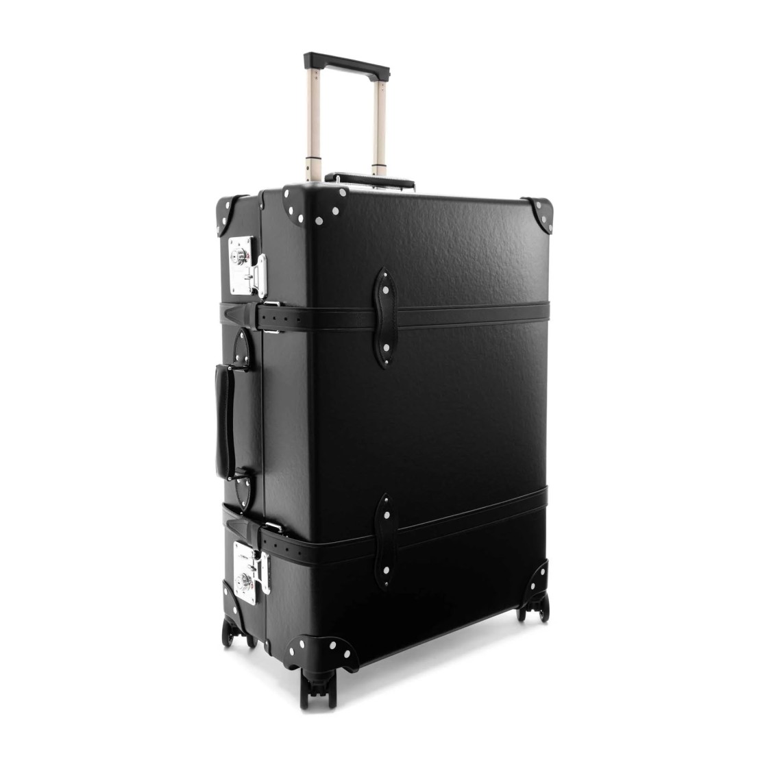 Globe-trotter Globe Trotter Centenary Large Check-in Suitcase With Leather Accents In Black