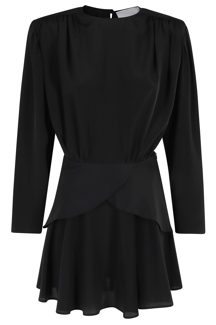 Erika Cavallini Tiered-skirt Mini Dress In Black