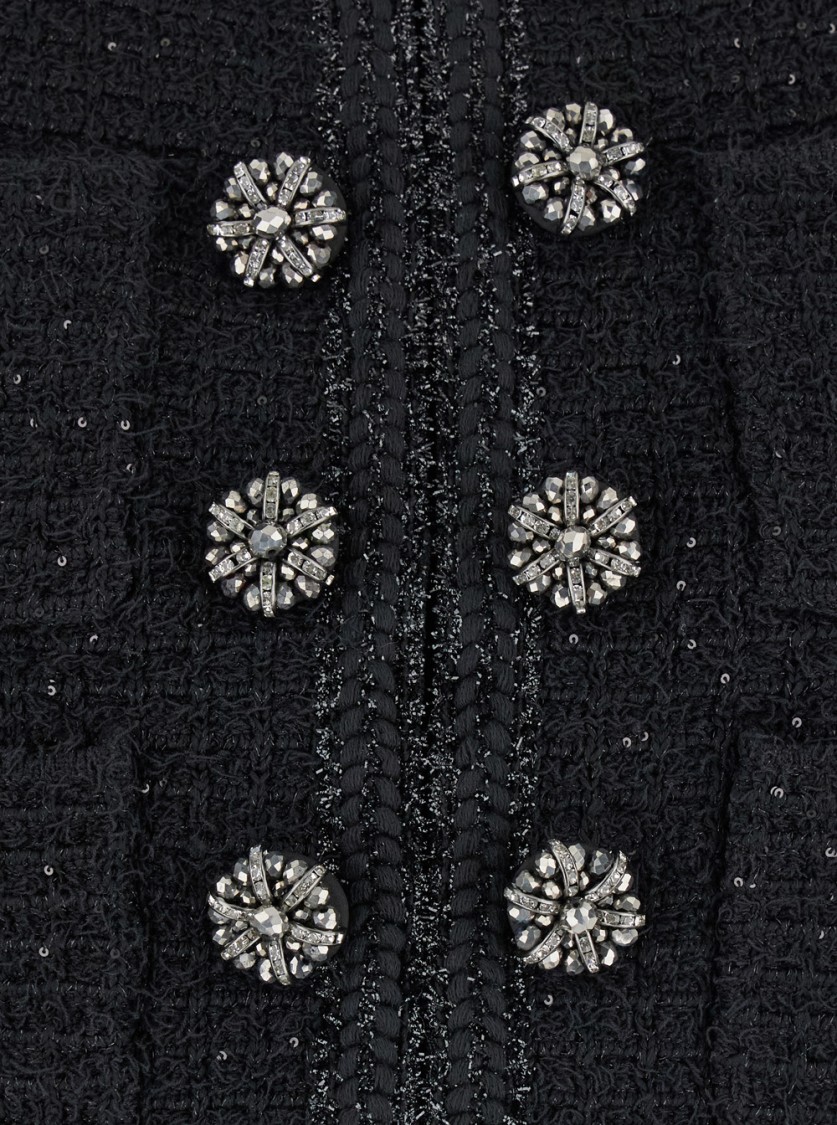 Self-portrait Self Portrait Women's Short Jacket With Sequins In Black