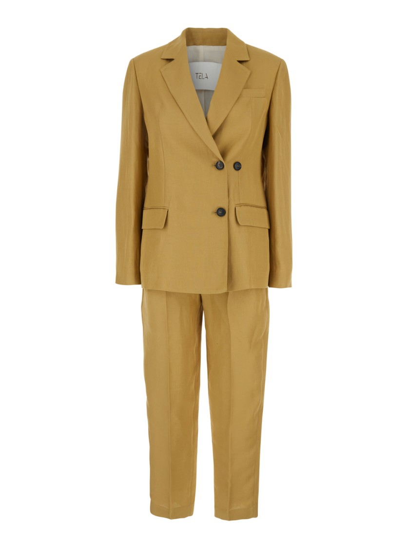 TELA TELA BEIGE DOUBLE-BREASTED SUIT
