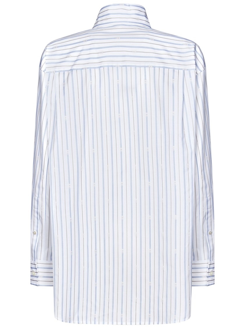 Alexander Mcqueen Stripe Skull Embroidered Button Down Shirt