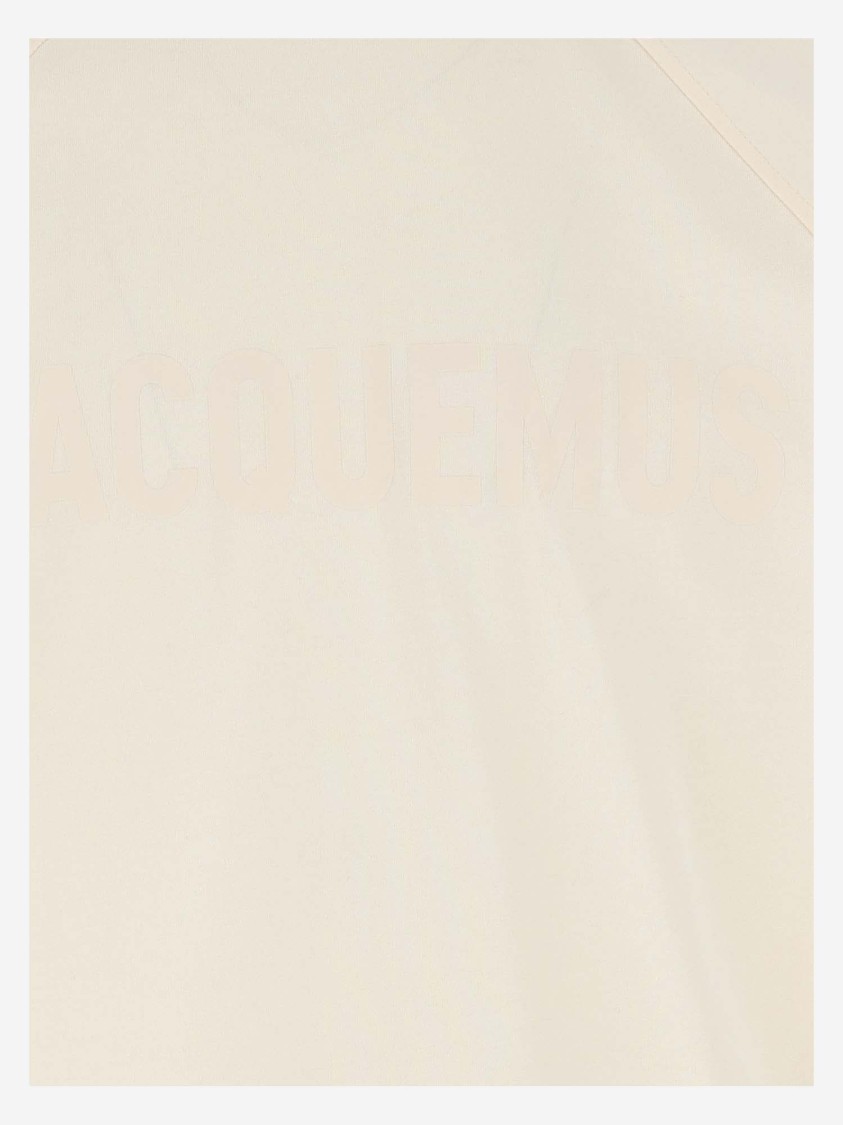 Shop Jacquemus Stretch Cotton T-shirt With Logo In White
