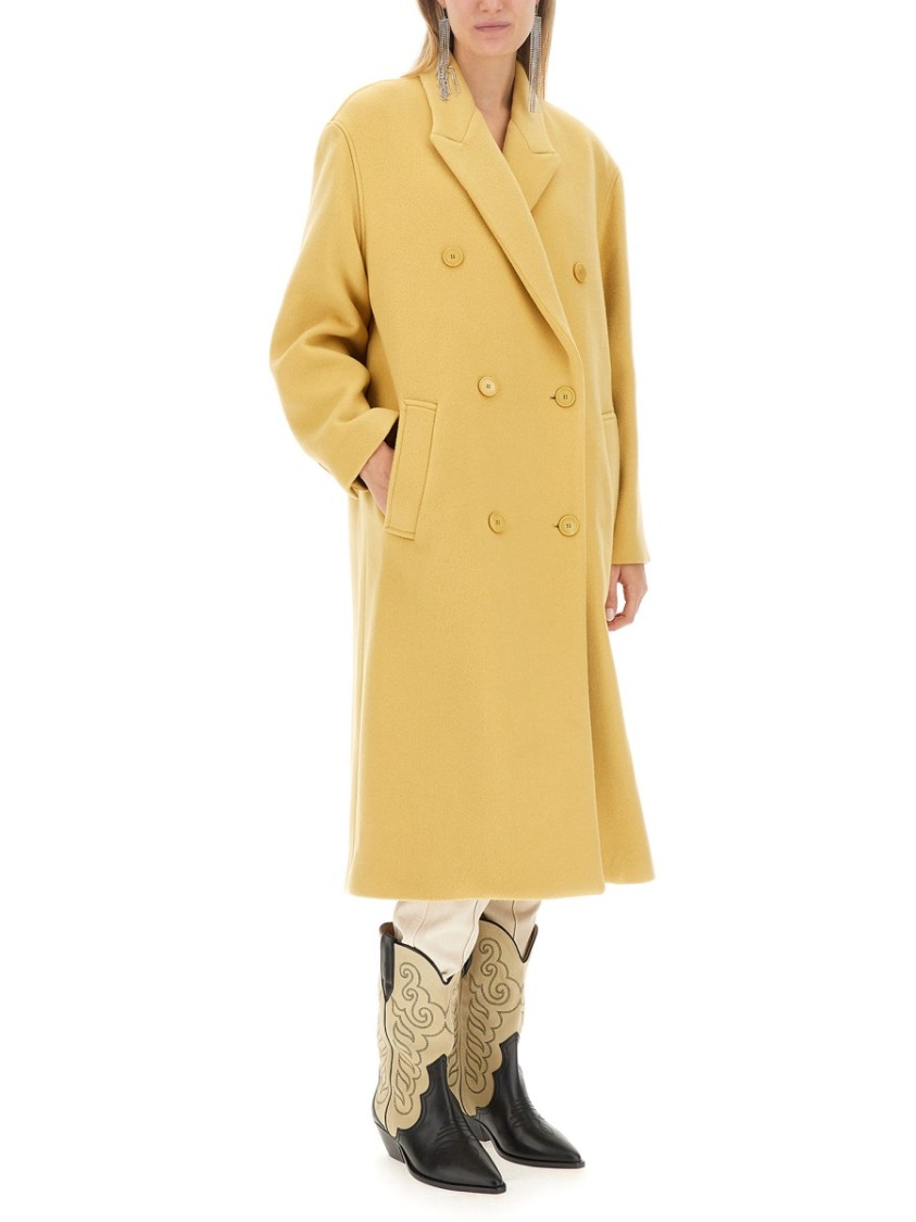 Isabel Marant Mustard Wool Blend Theodore Coat In Yellow