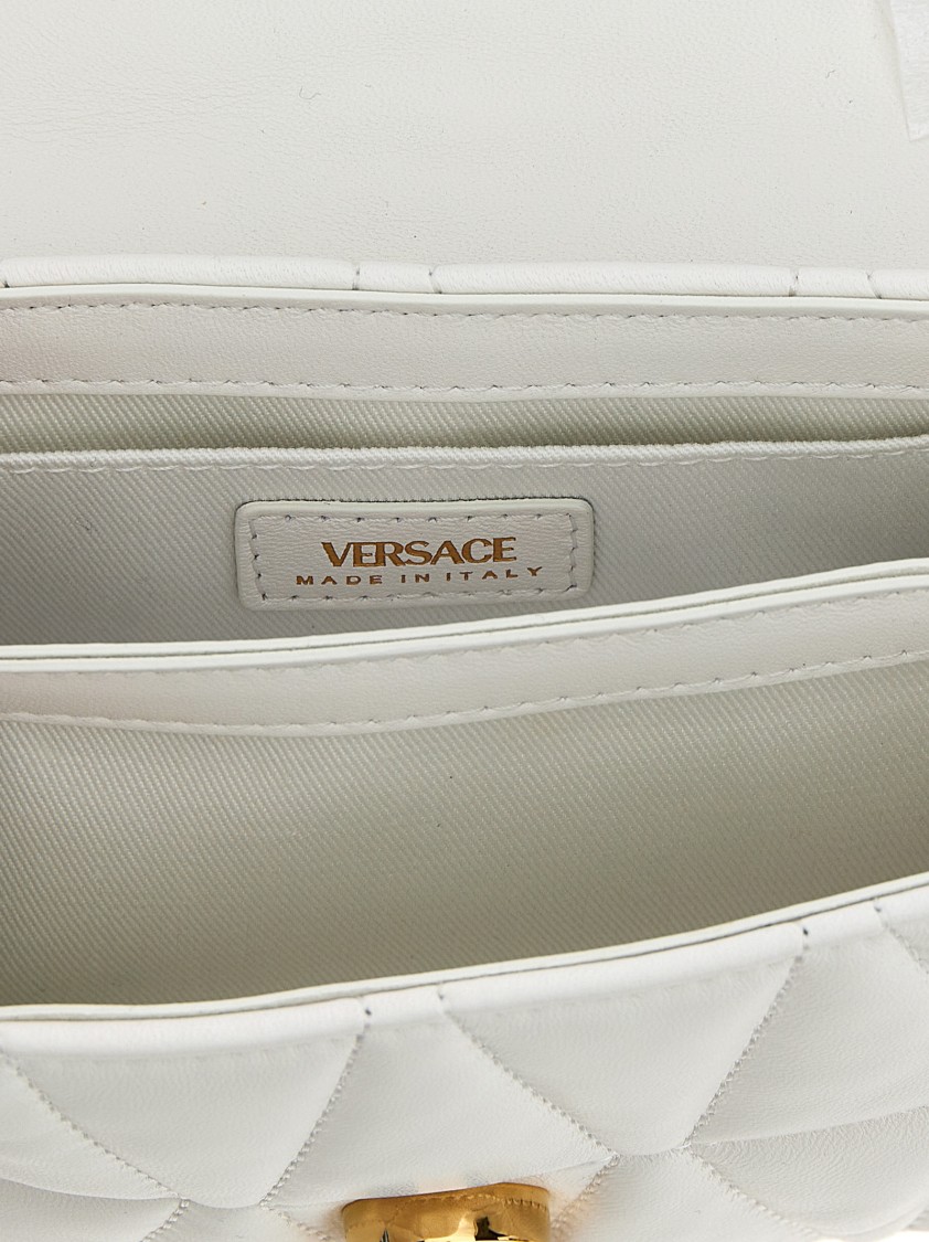 Versace 'mini Kleio' Crossbody Bag In White