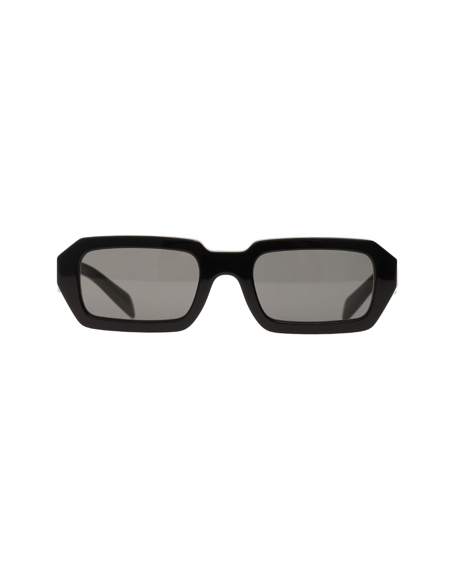 Prada Acetate Geometric Sunglasses With Dark Grey Lenses