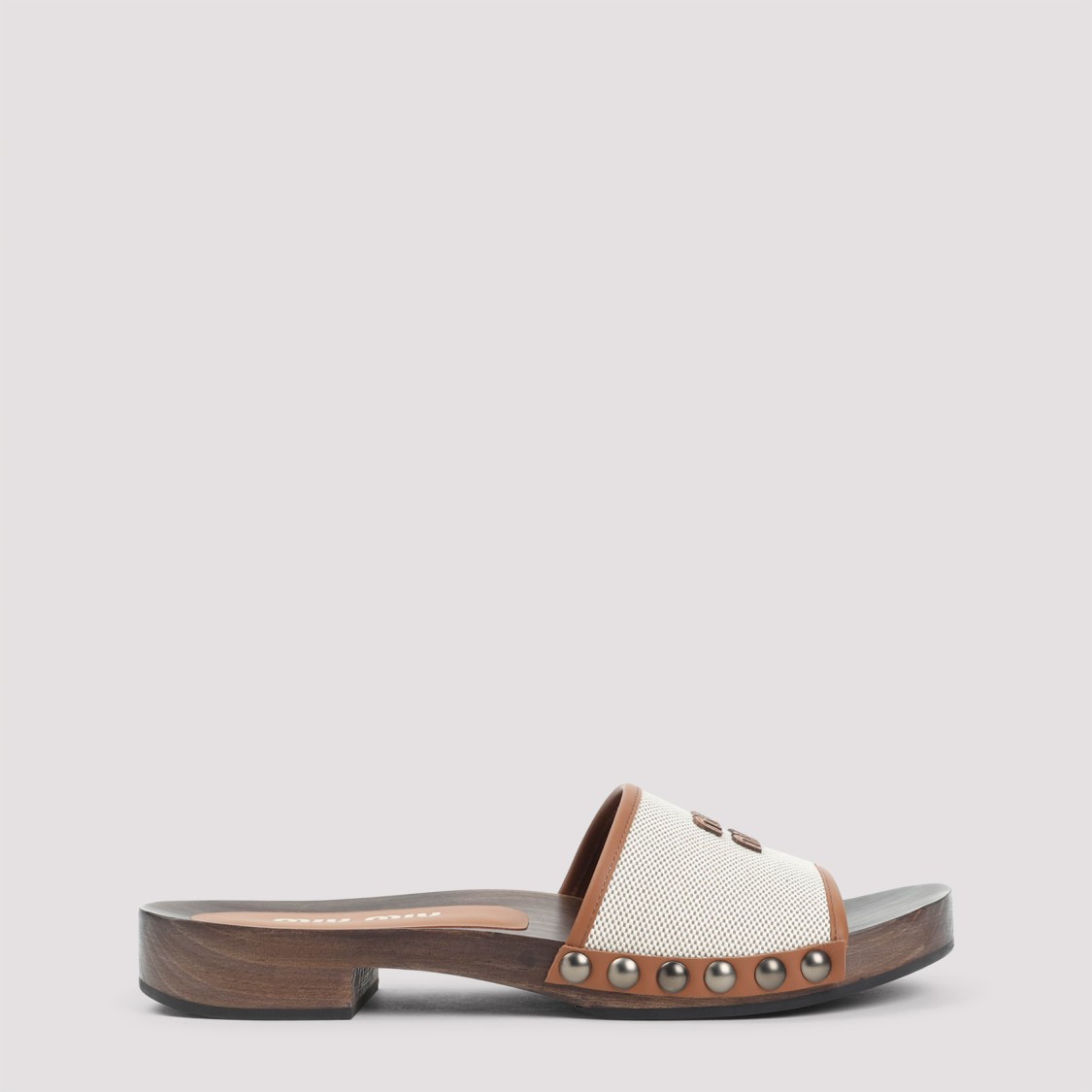 Miu Miu Brown Logo Sandals