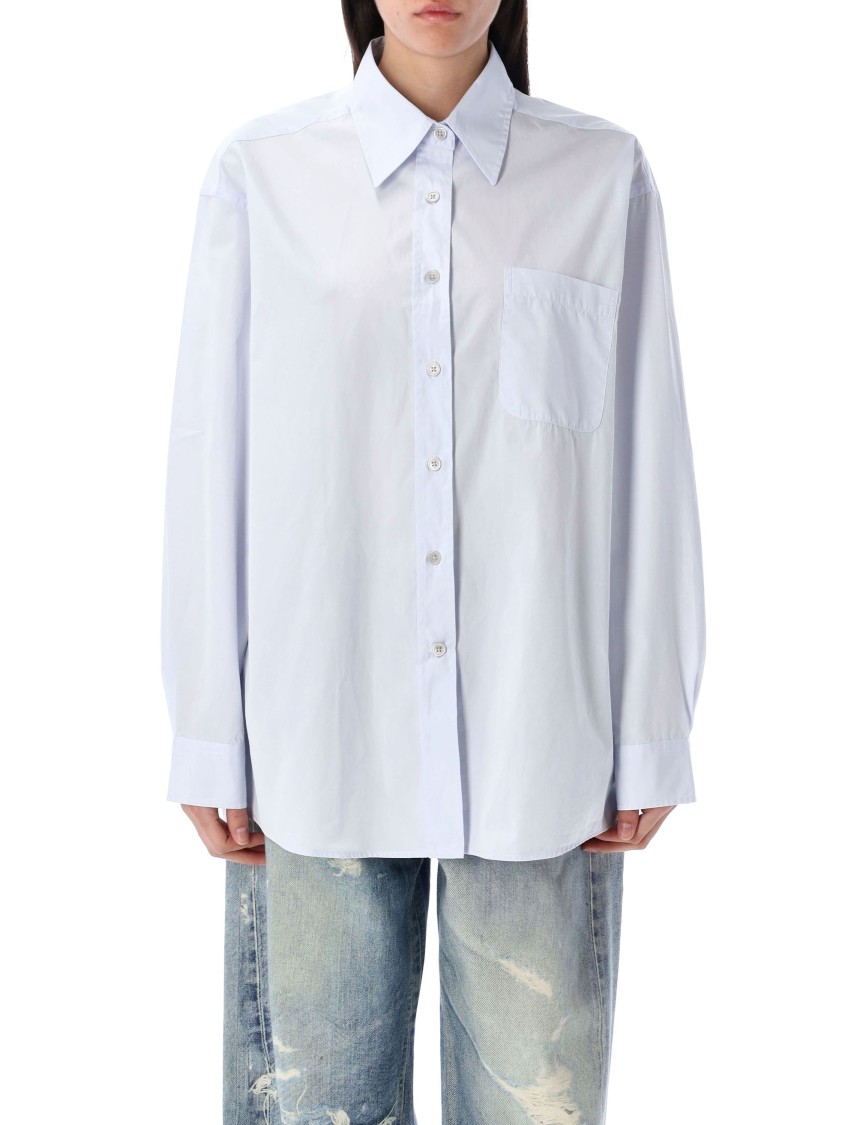Our Legacy Timeless Shirt With Chest Pocket And Long Sleeves In Blue