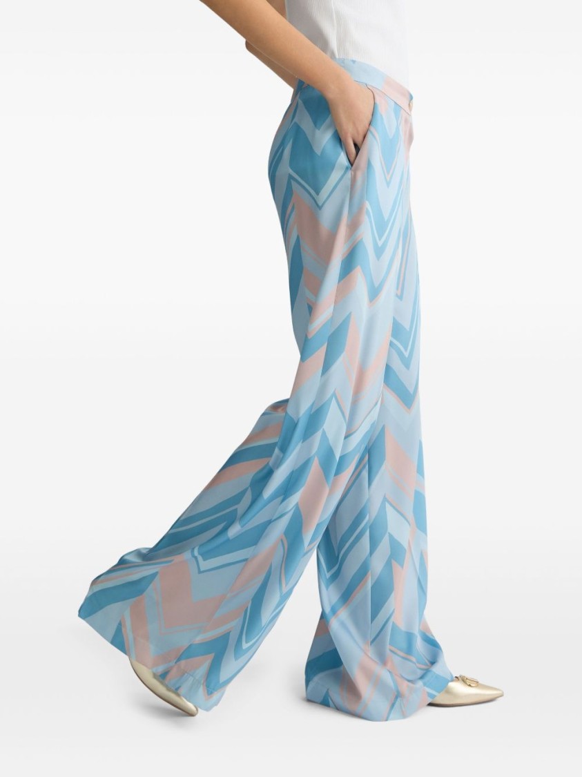 LIU •JO LIU JO WIDE-LEG PANTS WITH CHEVRON PATTERN