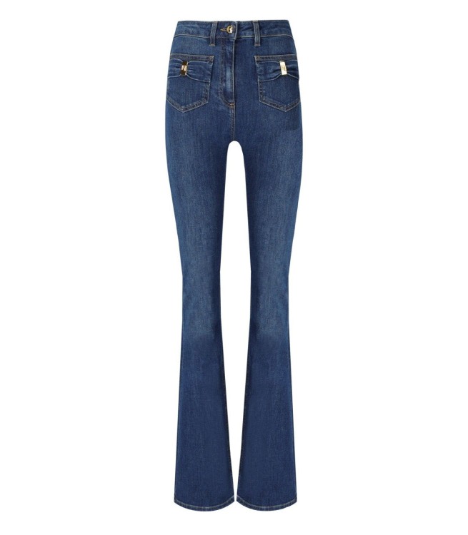Elisabetta Franchi Jeans With Bow Detail in Blue | THE LIST