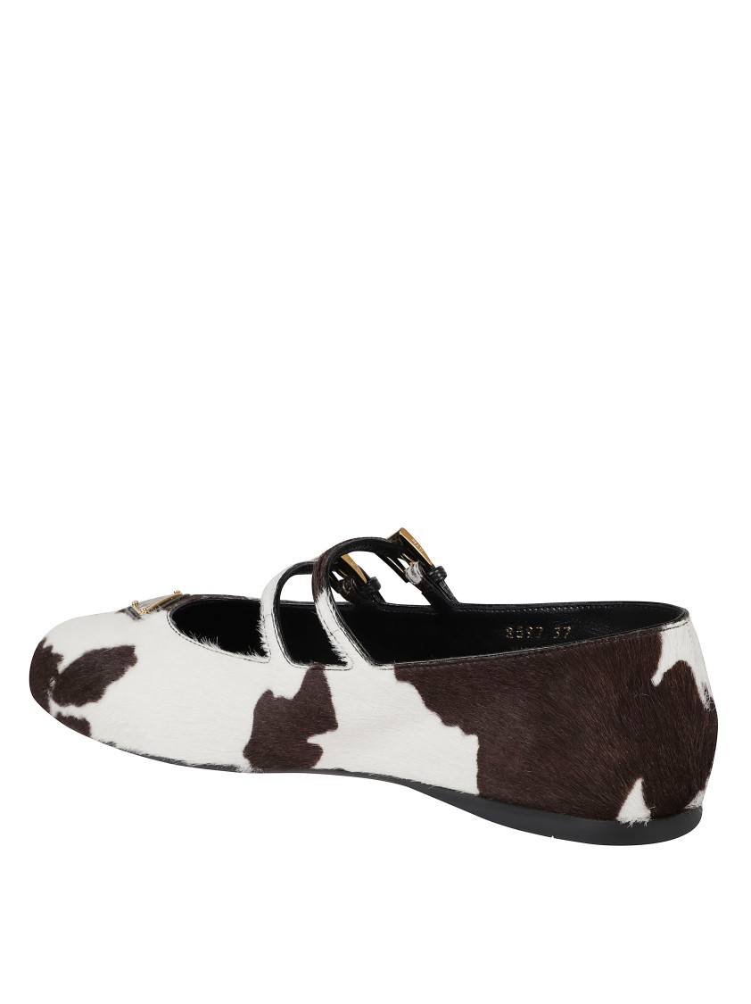 Prada Pointed Toe Flat Shoes In Brown