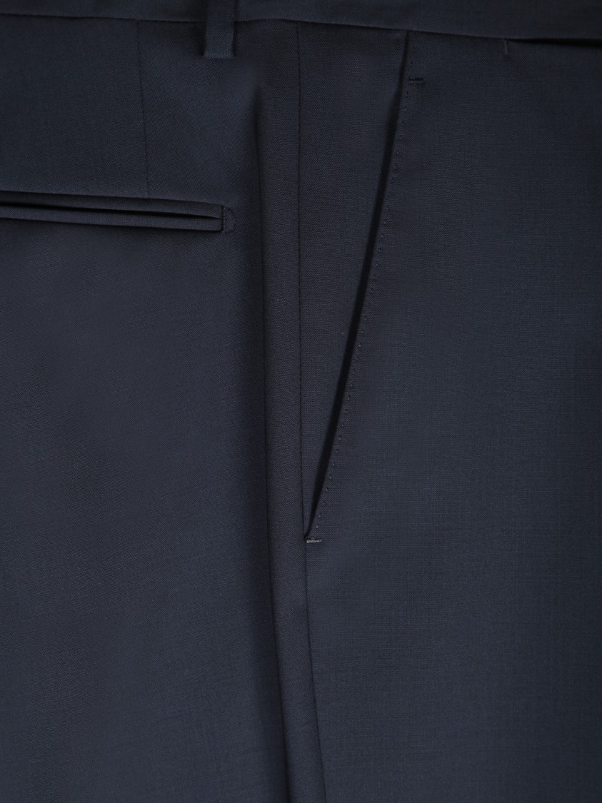 Lardini Micro-textured Blue Suit With Tailored Jacket In Blue
