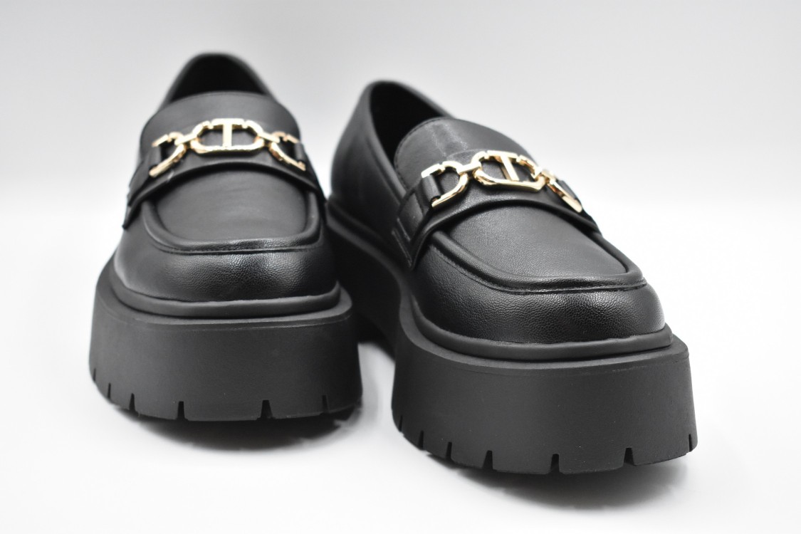 Shop Twinset Twin-set Platform Laced Flat Shoes In Black