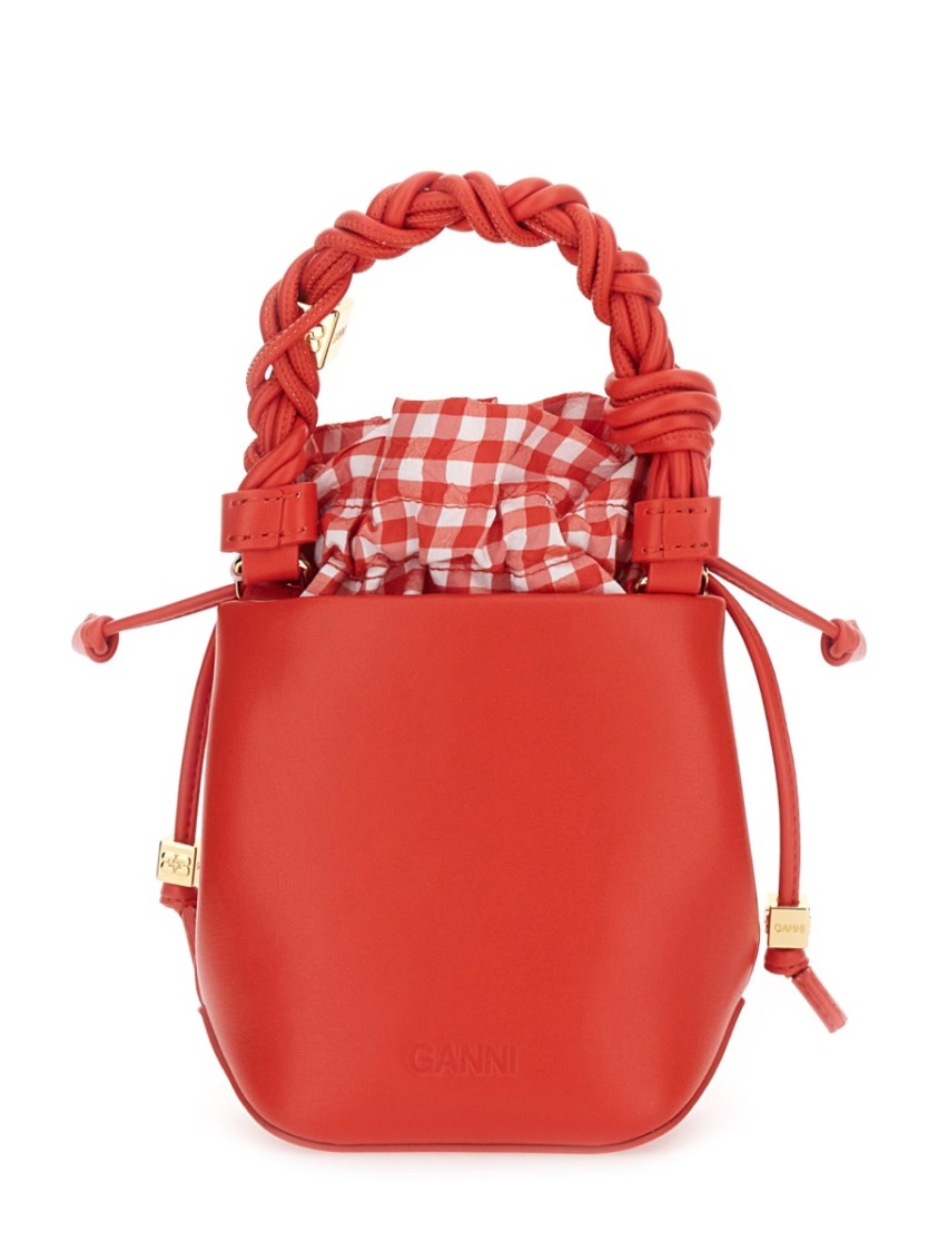 Ganni Bou Mini Leather Bucket Bag