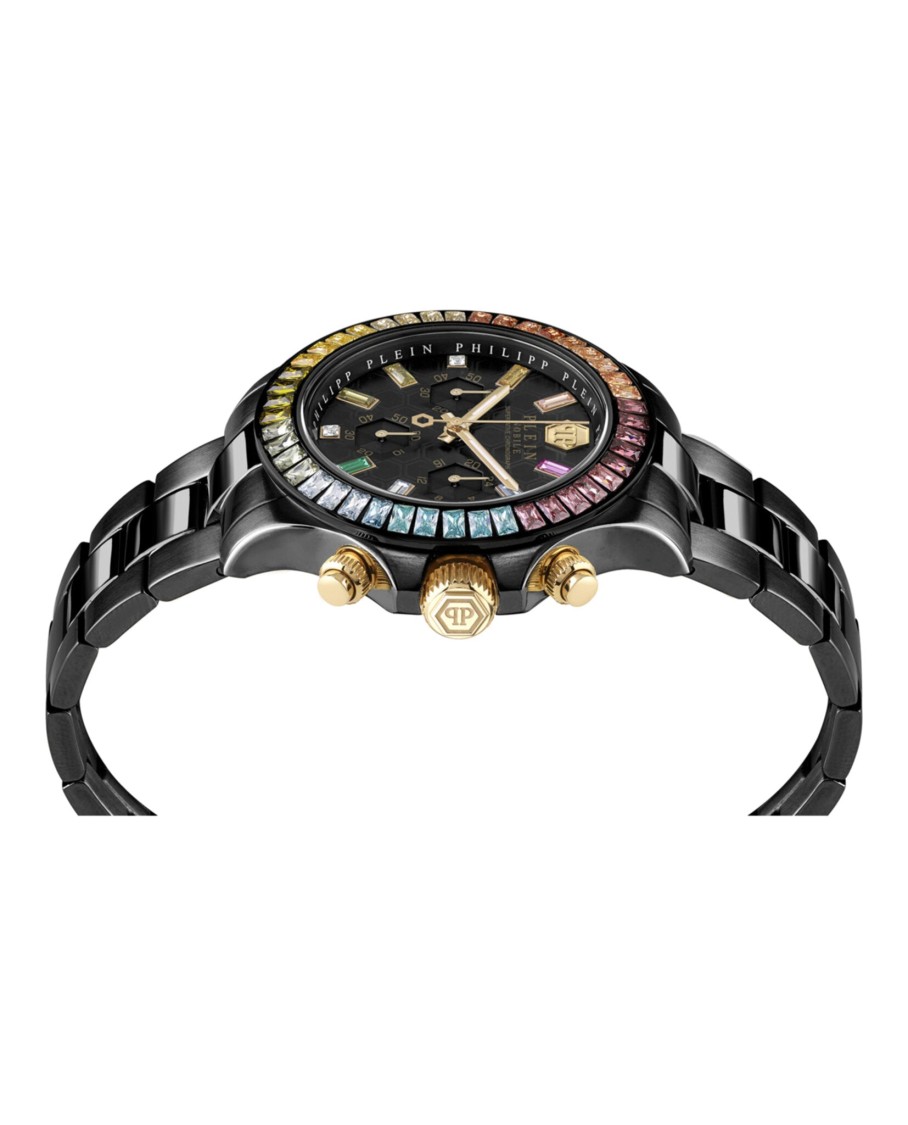 Philipp Plein Nobile Lady Crystal Watch Woman Wrist Watch Black Size Onesize Stainless Steel In Black