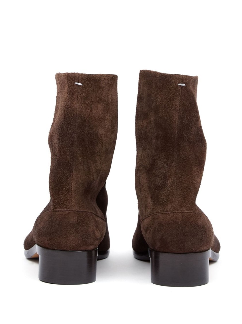 Maison Margiela Leather Tabi Ankle Boots 30 In Black