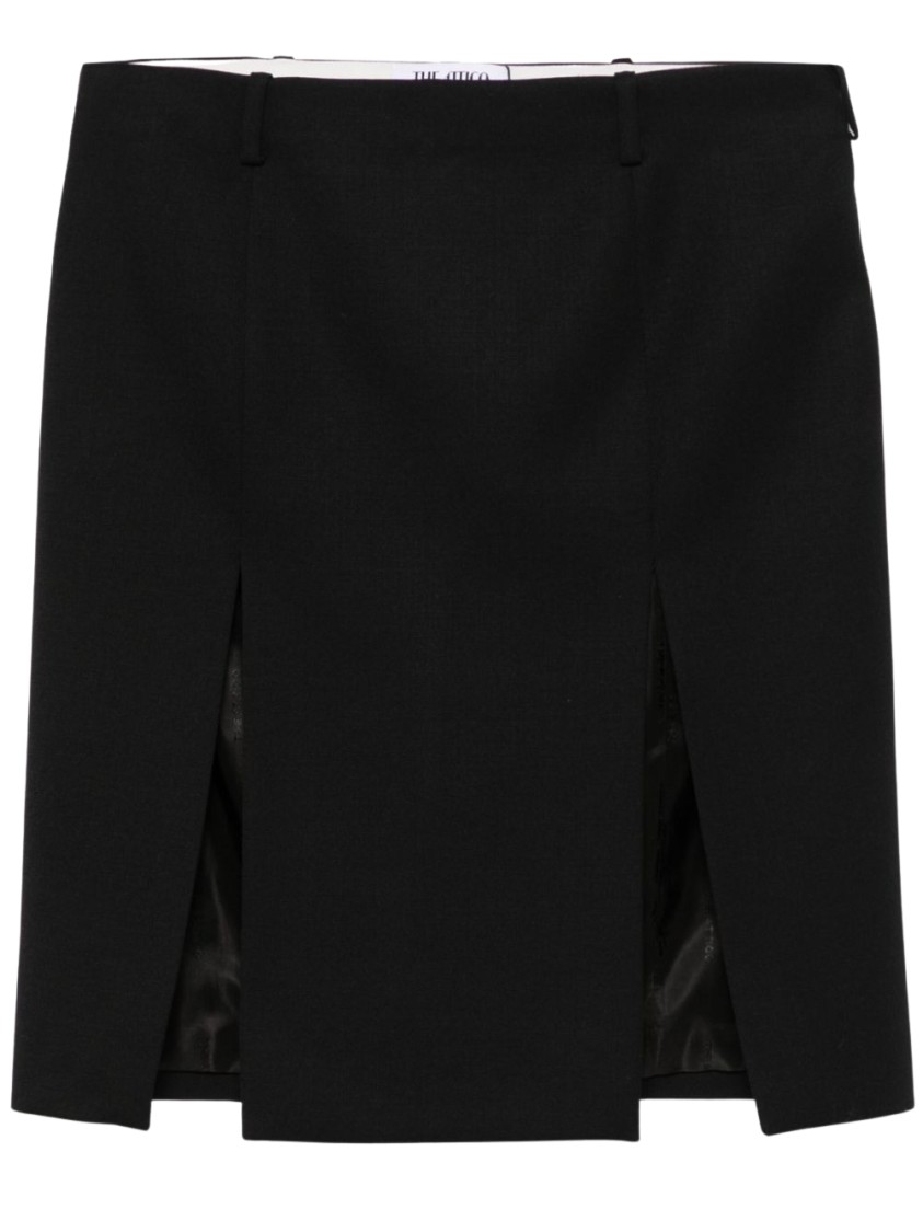 ATTICO THE ATTICO MIDI SKIRT WITH HIDDEN ZIP CLOSURE