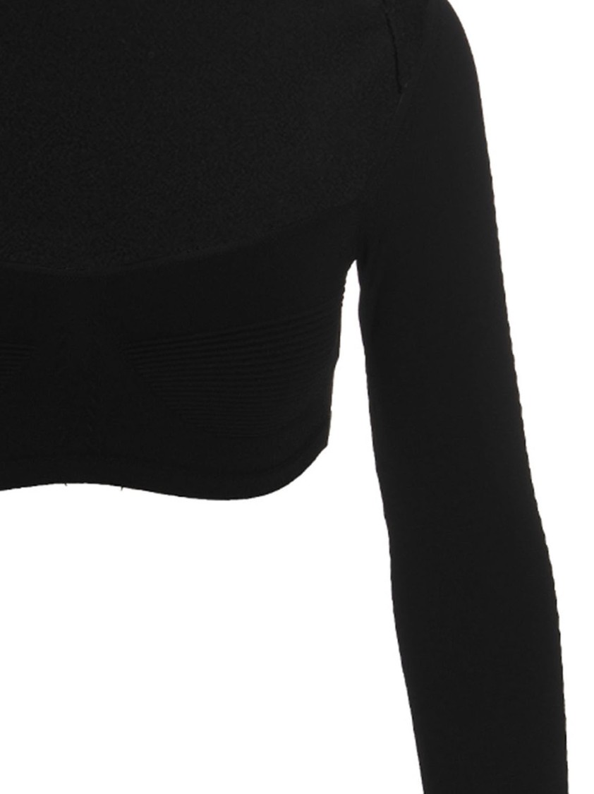 Dsquared2 Ribbed Cropped Sweater Sweaters And Cardigans Black In Black