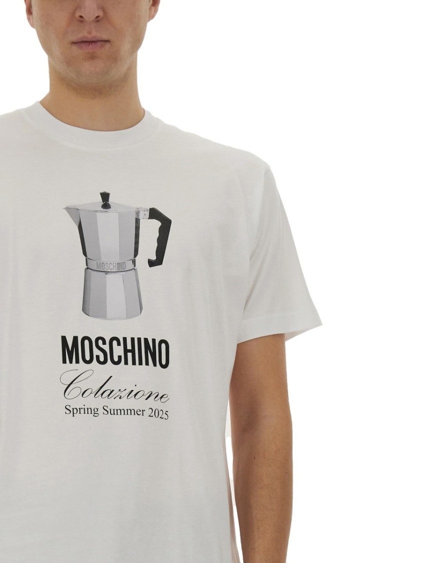 Shop Moschino "breakfast" T-shirt In White
