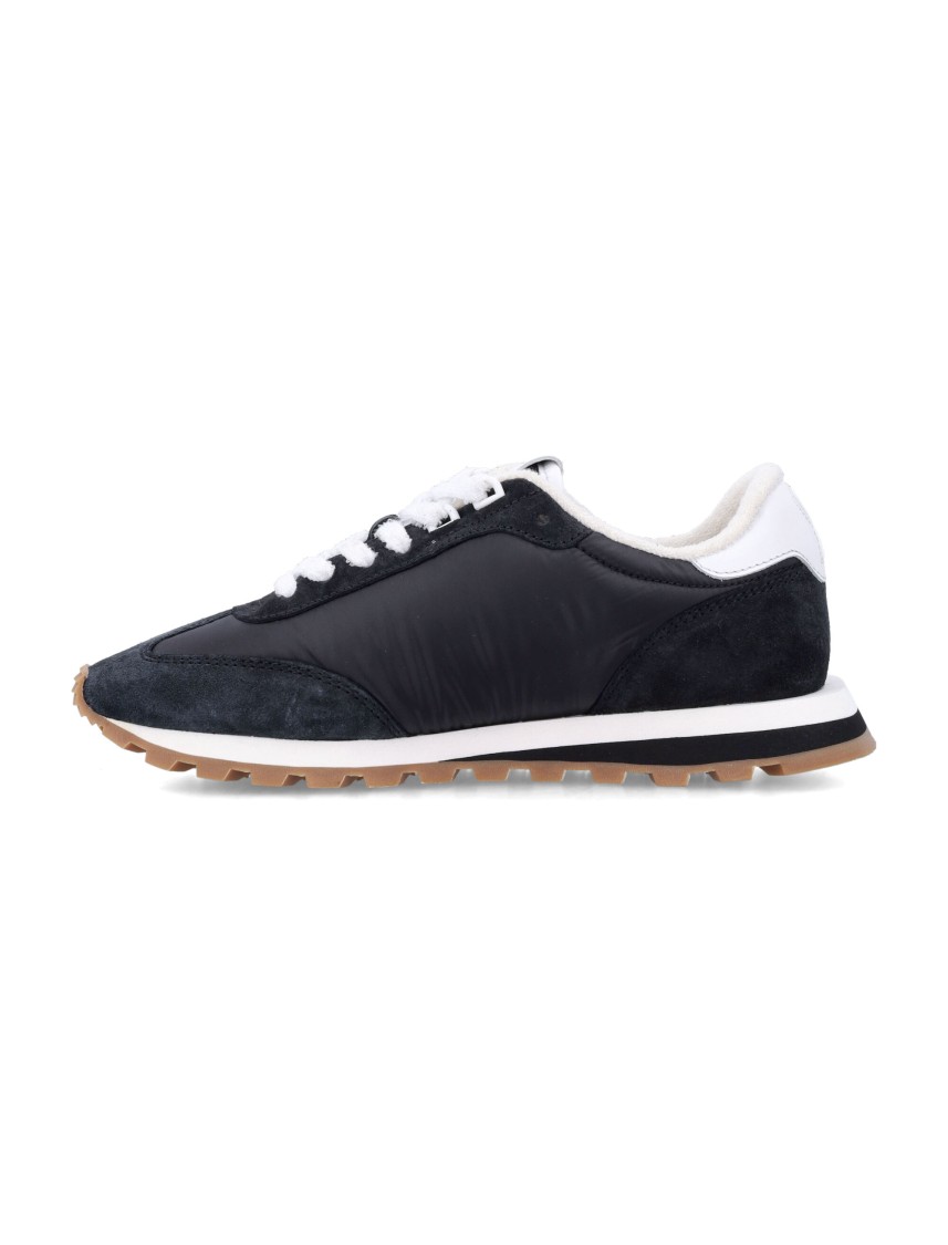 Shop Ami Alexandre Mattiussi Ami New Rush Sneakers With Suede Inserts And Nylon Upper In Black