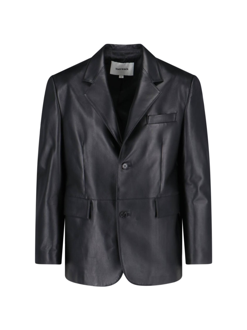 Tonywack Leather Single-breasted Jacket - Black | ModeSens