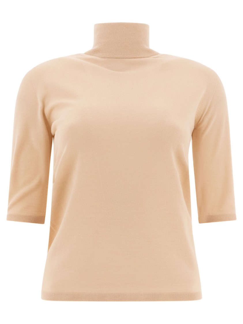 Max Mara Wool Turtleneck In Neutral