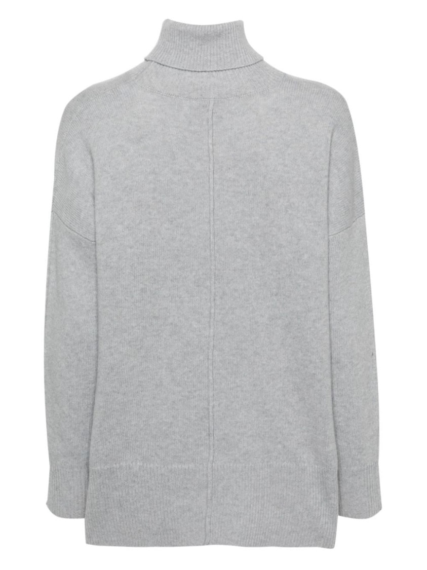 Eleventy Relaxed Fit Turtleneck Sweater In Grey Knit In Gray