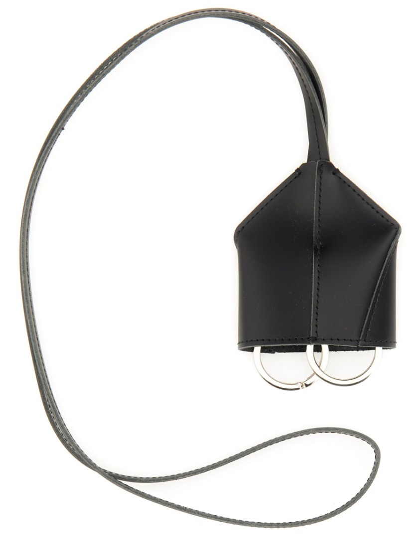 Mm6 Maison Margiela Mm6 By Maison Margiela Structured Leather Keychain In Black