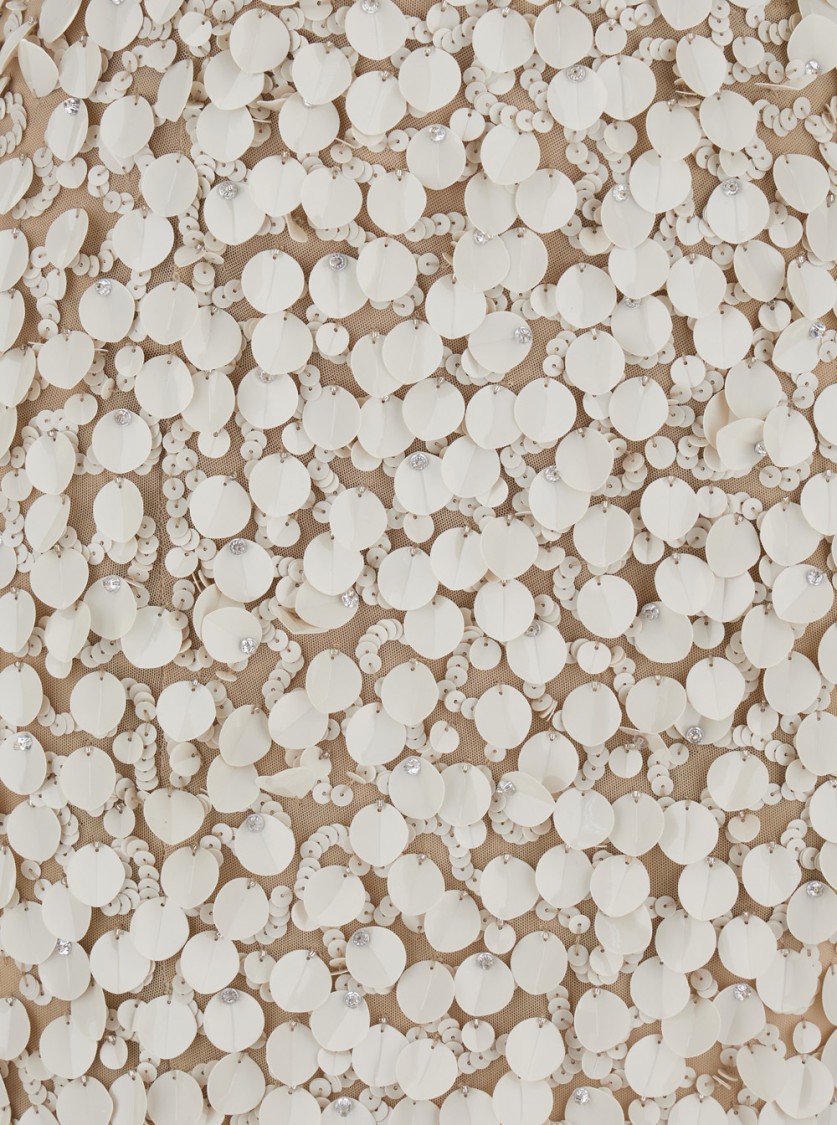 Shop P.a.r.o.s.h . Fitted Skirt With Textured Circular Embellishments In Neutrals