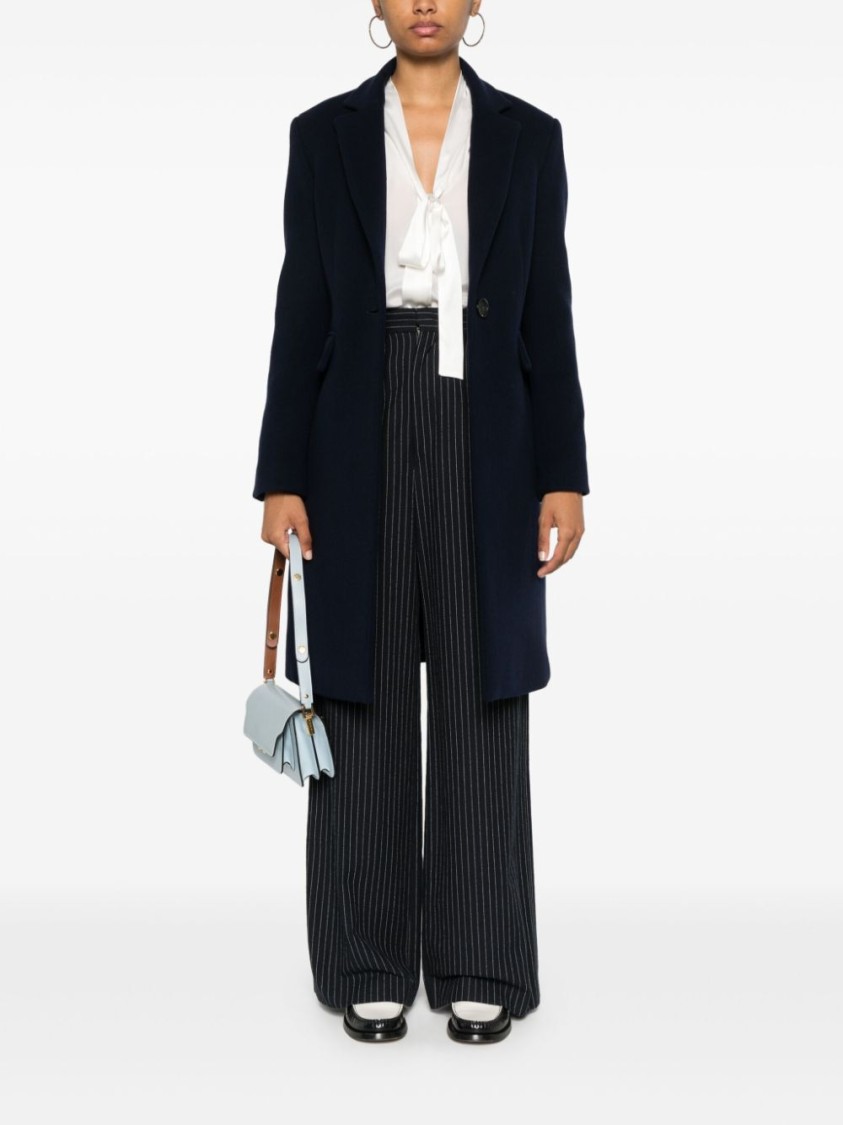 Pinko Single-breasted Coat In Black