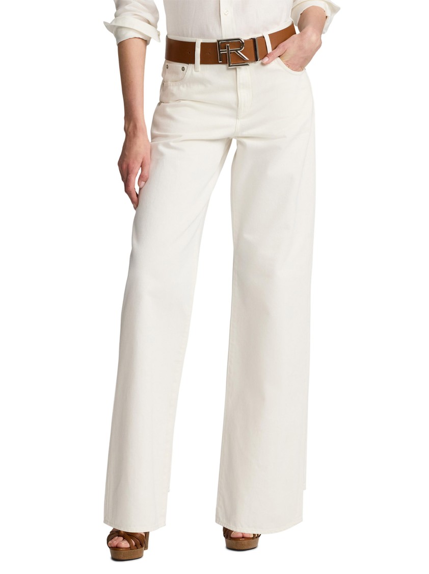 POLO RALPH LAUREN POLO RALPH LAUREN WIDE-LEG WHITE DENIM JEANS