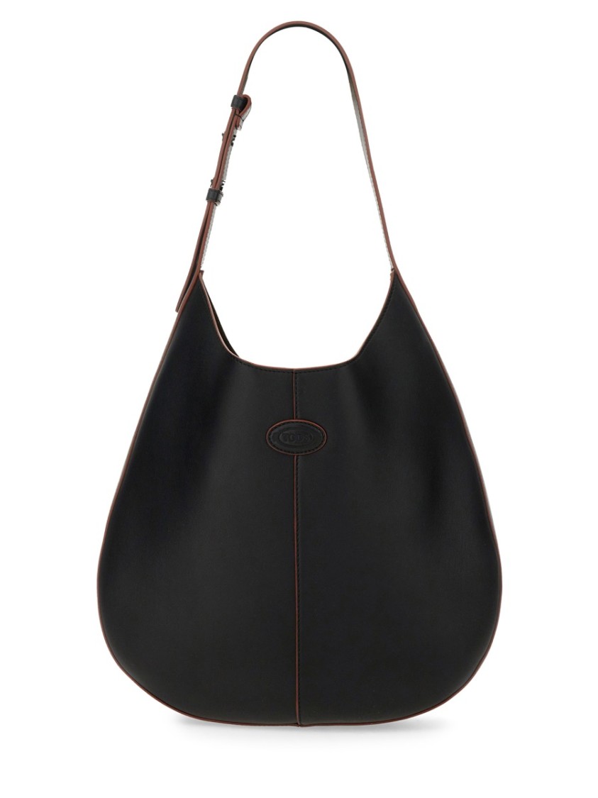 Shop Tod's Soft Calfskin Hobo Bag In Black