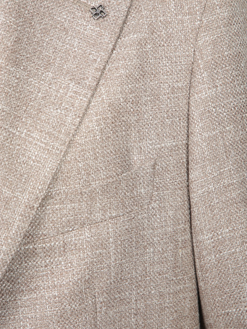 TAGLIATORE TAGLIATORE TAILORED BEIGE BLAZER WITH NOTCH LAPEL